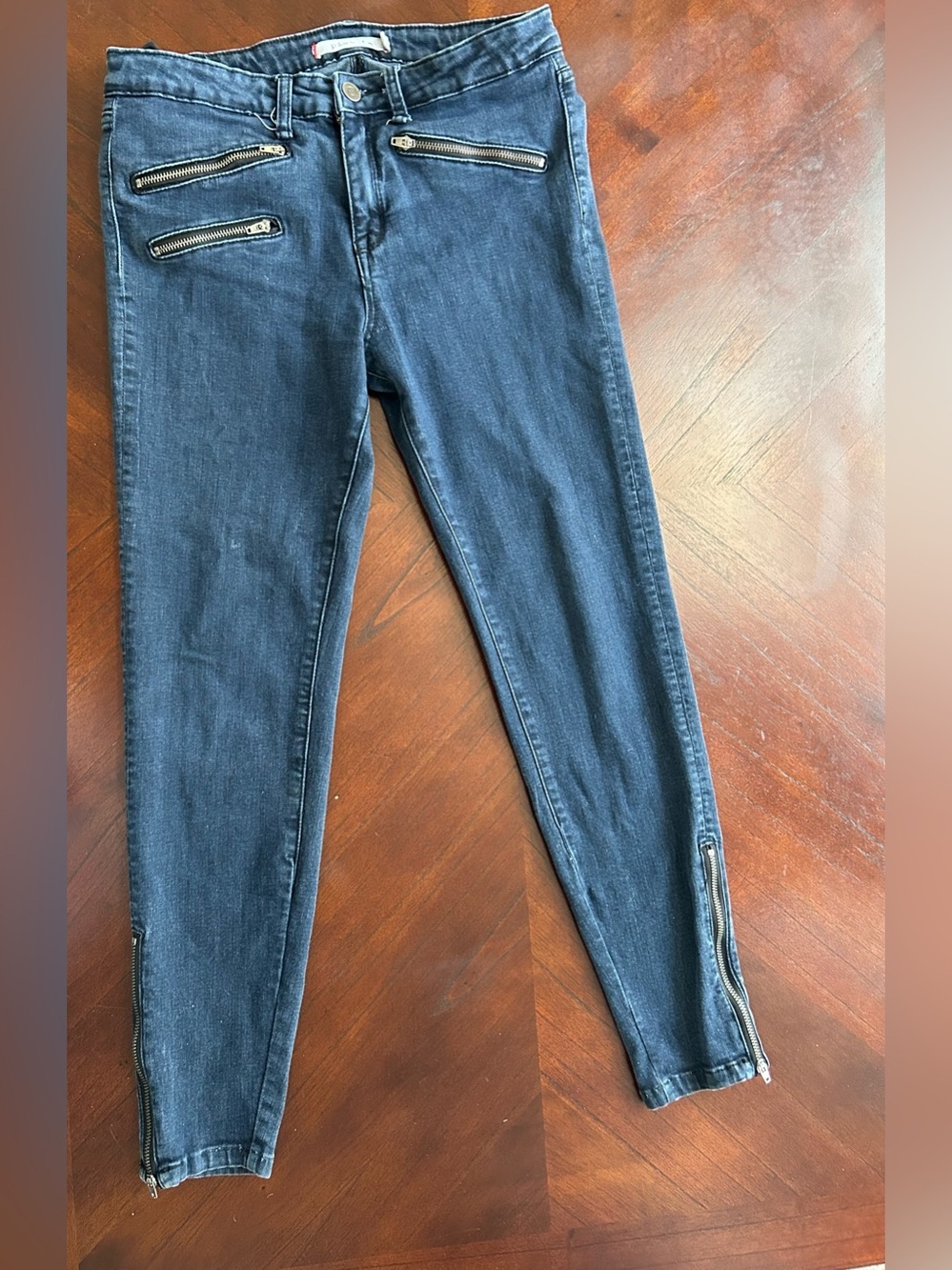 pistola Dark Blue Skinny Jeans with Zip Details size 30